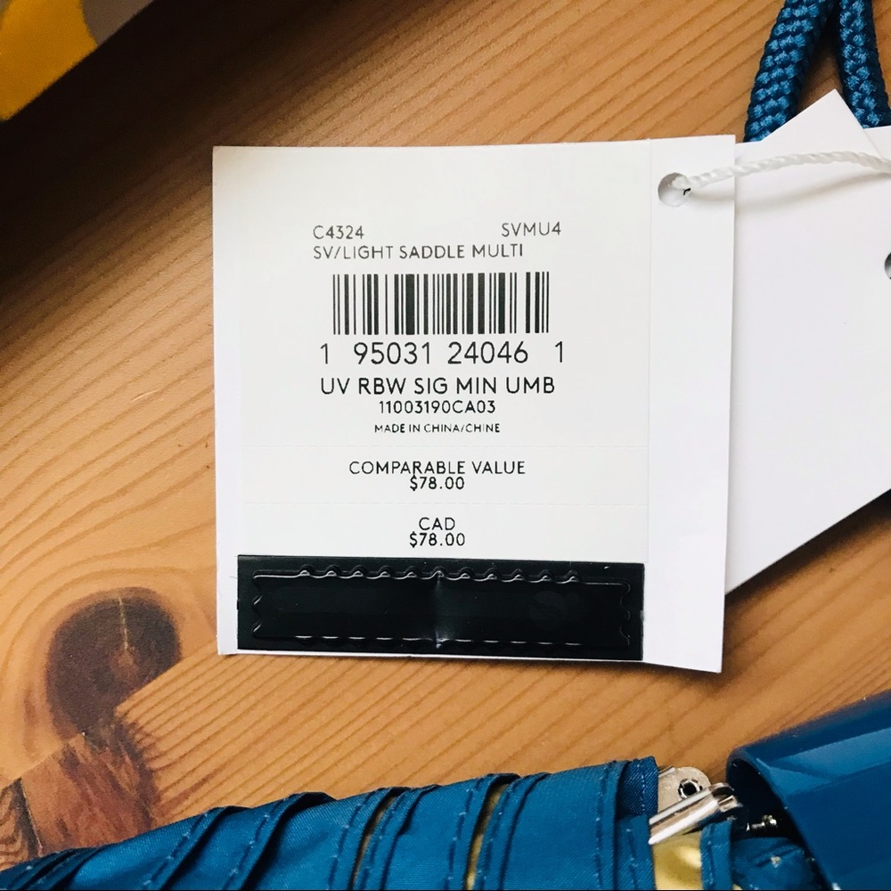 π β€οΈ Coach Uv Protection Mini Umbrella In Rainbow Signature *special edition* - Picture 8 of 9